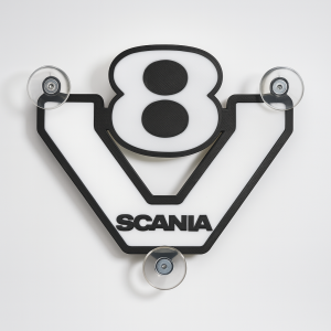 Lightbox Leuchtschild Scania V8 neues Logo - Vabis - LED für Scheibe