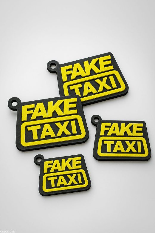 5er Set FakeTaxi Schlüsselanhänger – 3D-Druck – ca. 4–5 cm
