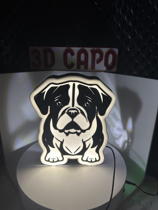 Englische Bulldogge Lightbox – ca. 22 cm mit USB-LED-Streifen