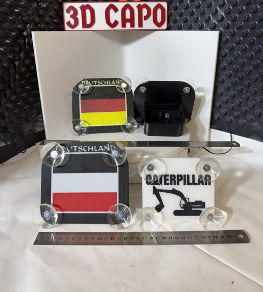 Poppy Halter Deutschland Edition mit LED – Schwarz-Rot-Gold für die LKW-Scheibe