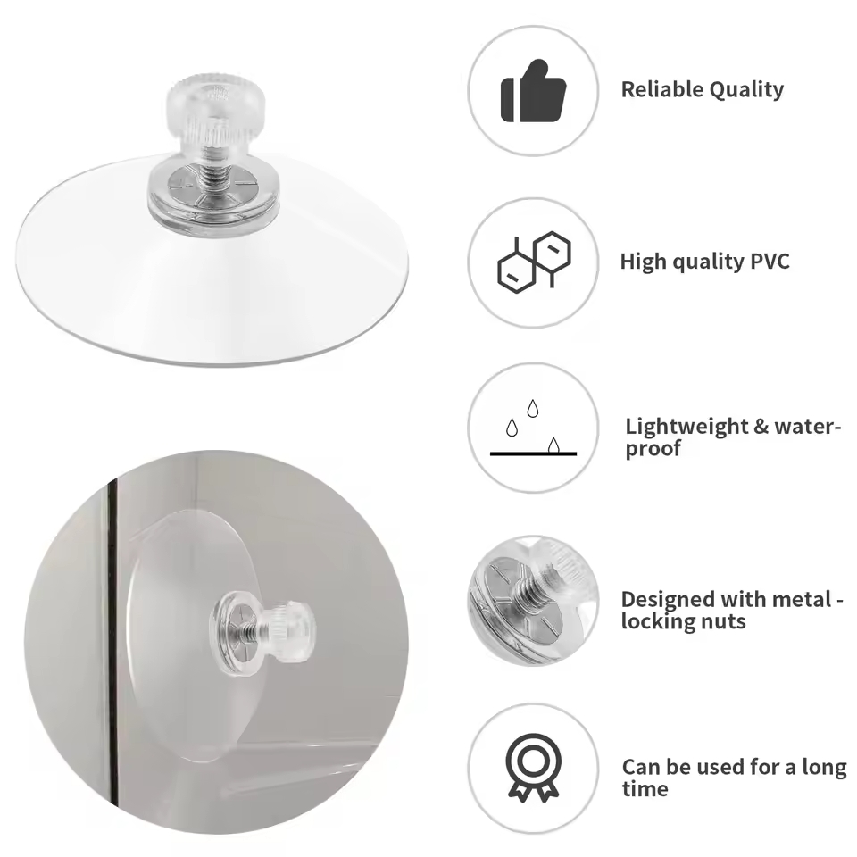 4x Saugnapf mit Mutter für Wimpel - Windschutzscheibe mit Schraube – Bild 4