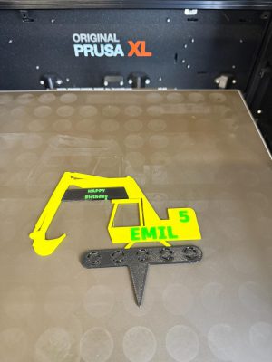 Torten Topper -Schild für Geburtstagskuchen Junge - Bagger -Kuchenschild - Kuchentopper - Geburtstagstorte