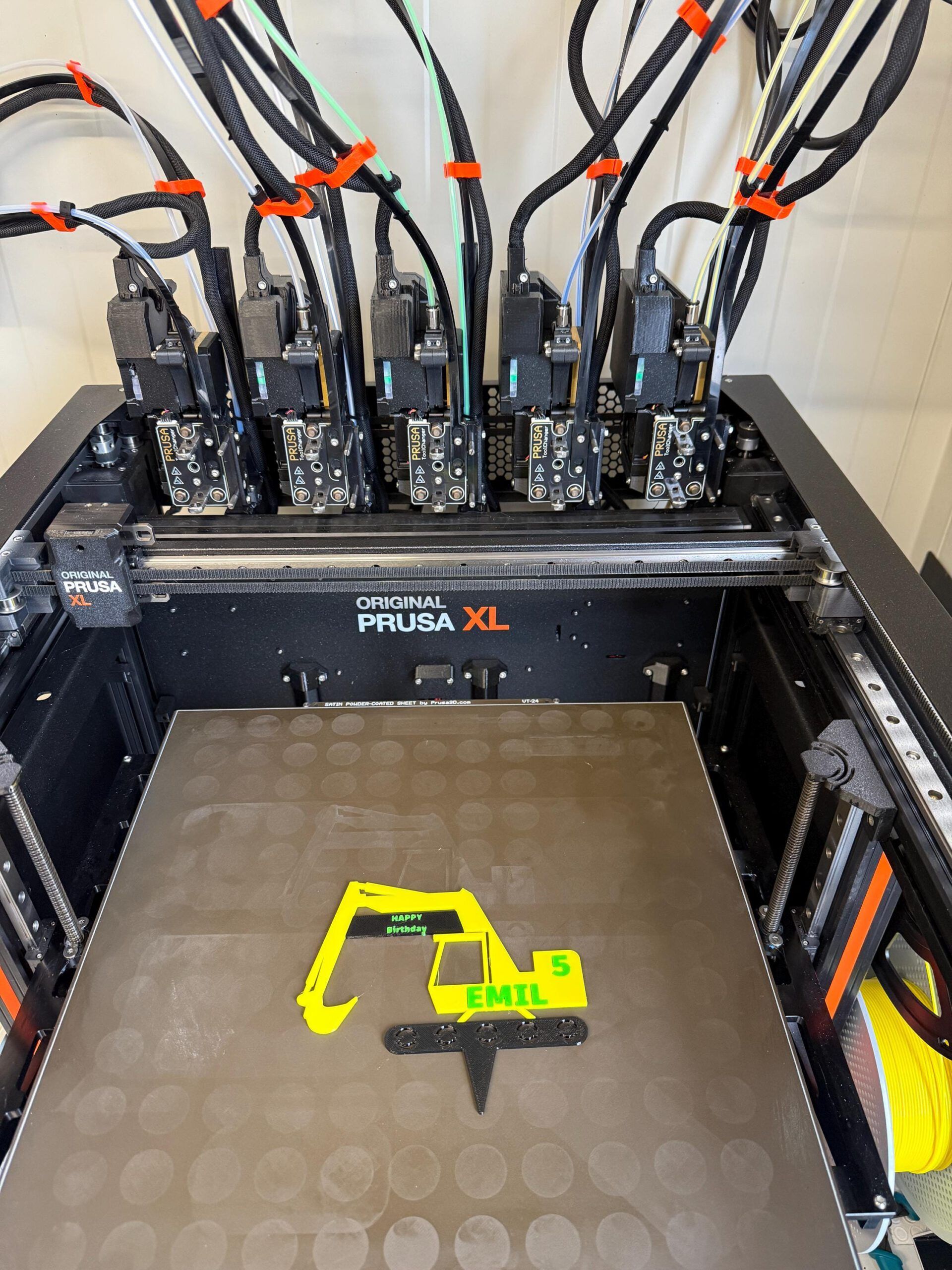 Torten Topper -Schild für Geburtstagskuchen Junge - Bagger -Kuchenschild - Kuchentopper - Geburtstagstorte – Bild 2