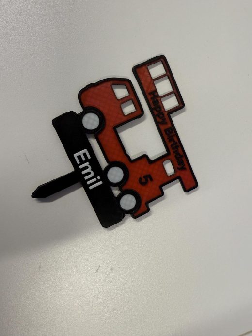 Personalisierter Feuerwehr Torten Topper – Wunschname, Wunschtext & Wunschfarbe – 3D-Druck aus PLA