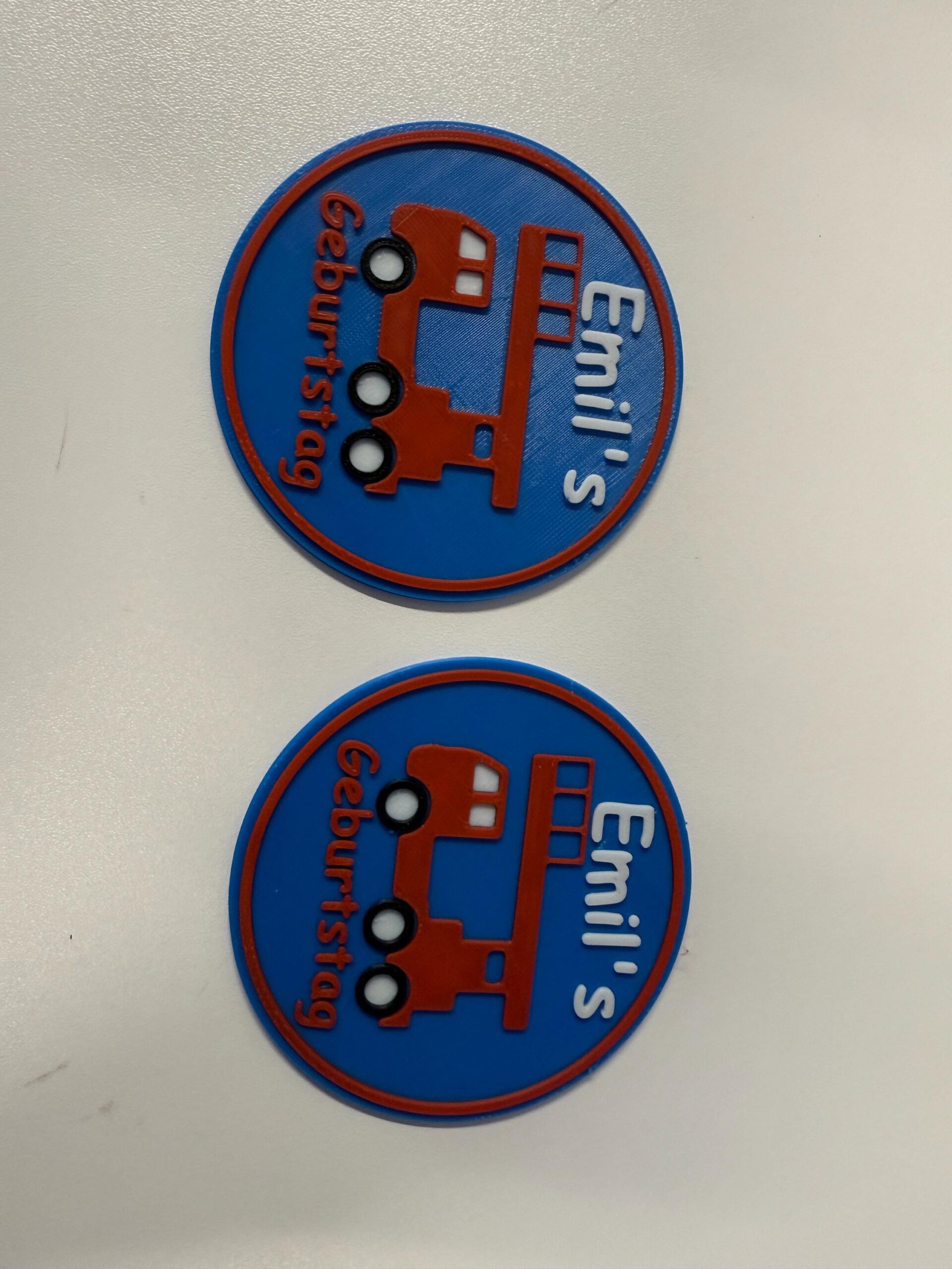 Glasuntersetzer - Feuerwehr - Kindergeburtstag - Untersetzer 5 Stück – Bild 2