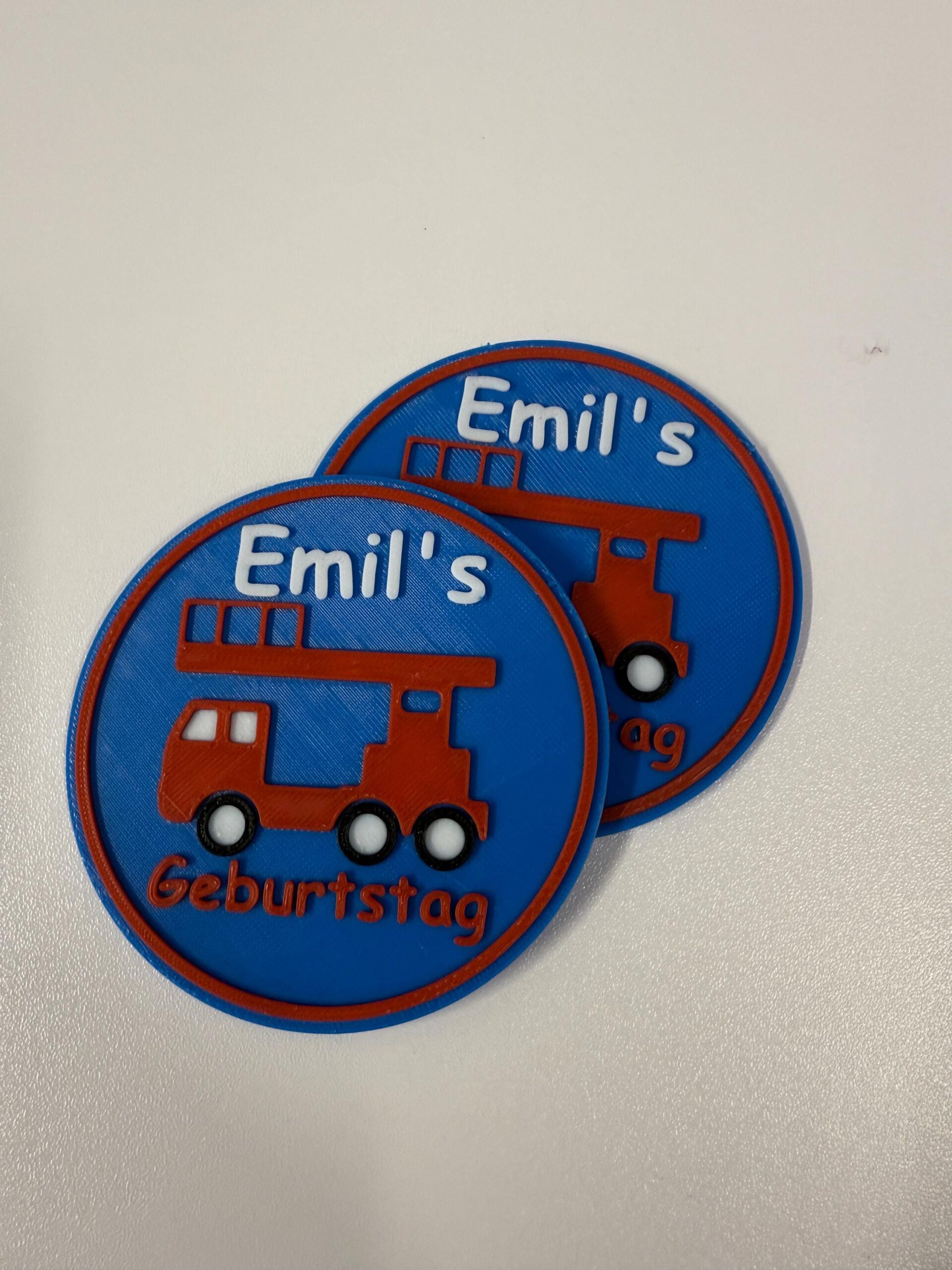 Glasuntersetzer - Feuerwehr - Kindergeburtstag - Untersetzer 5 Stück – Bild 4