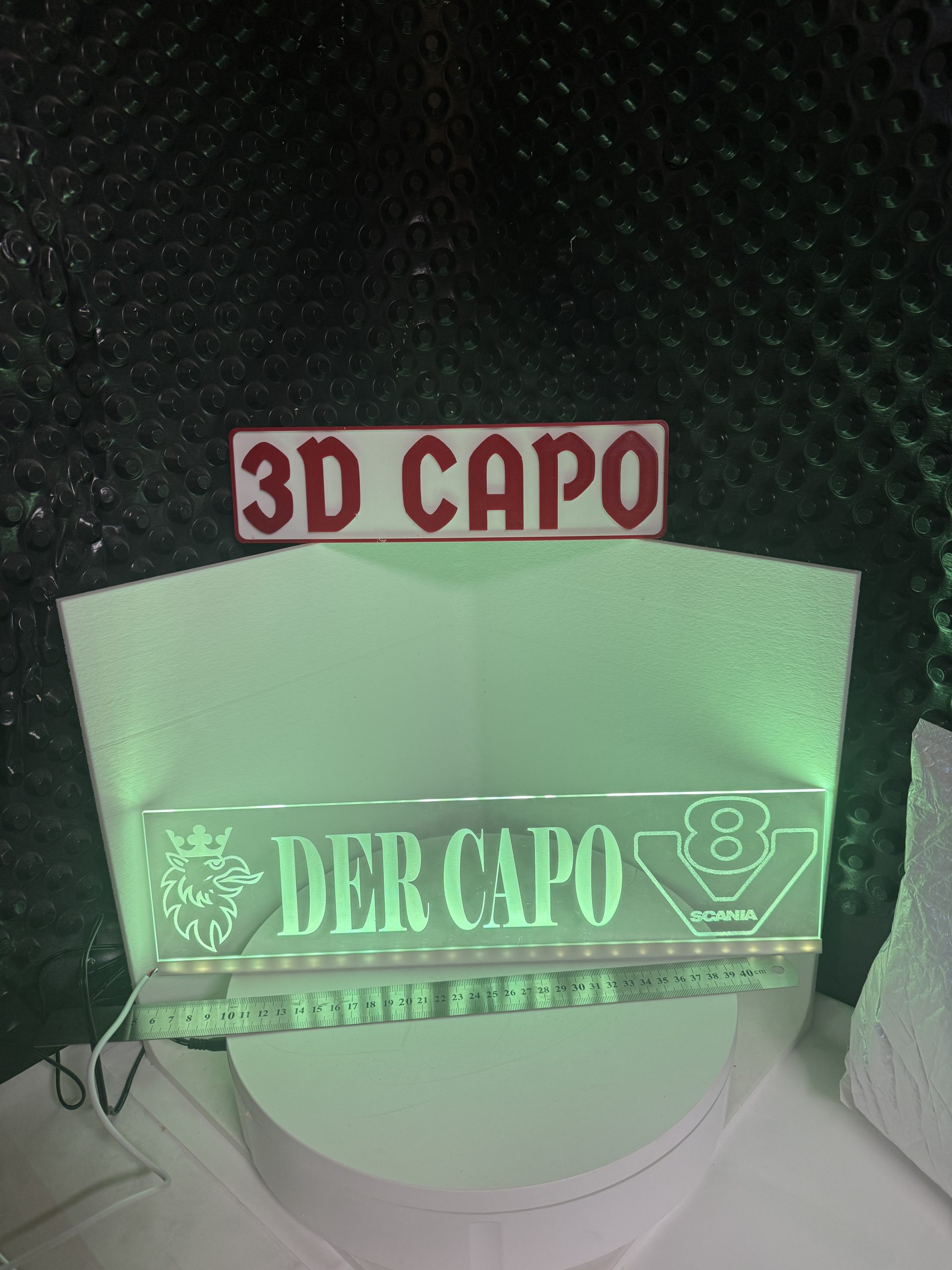 LED Namenschild für LKW-Fahrer – Individuell graviert | 400x100mm | USB 5V – Bild 12