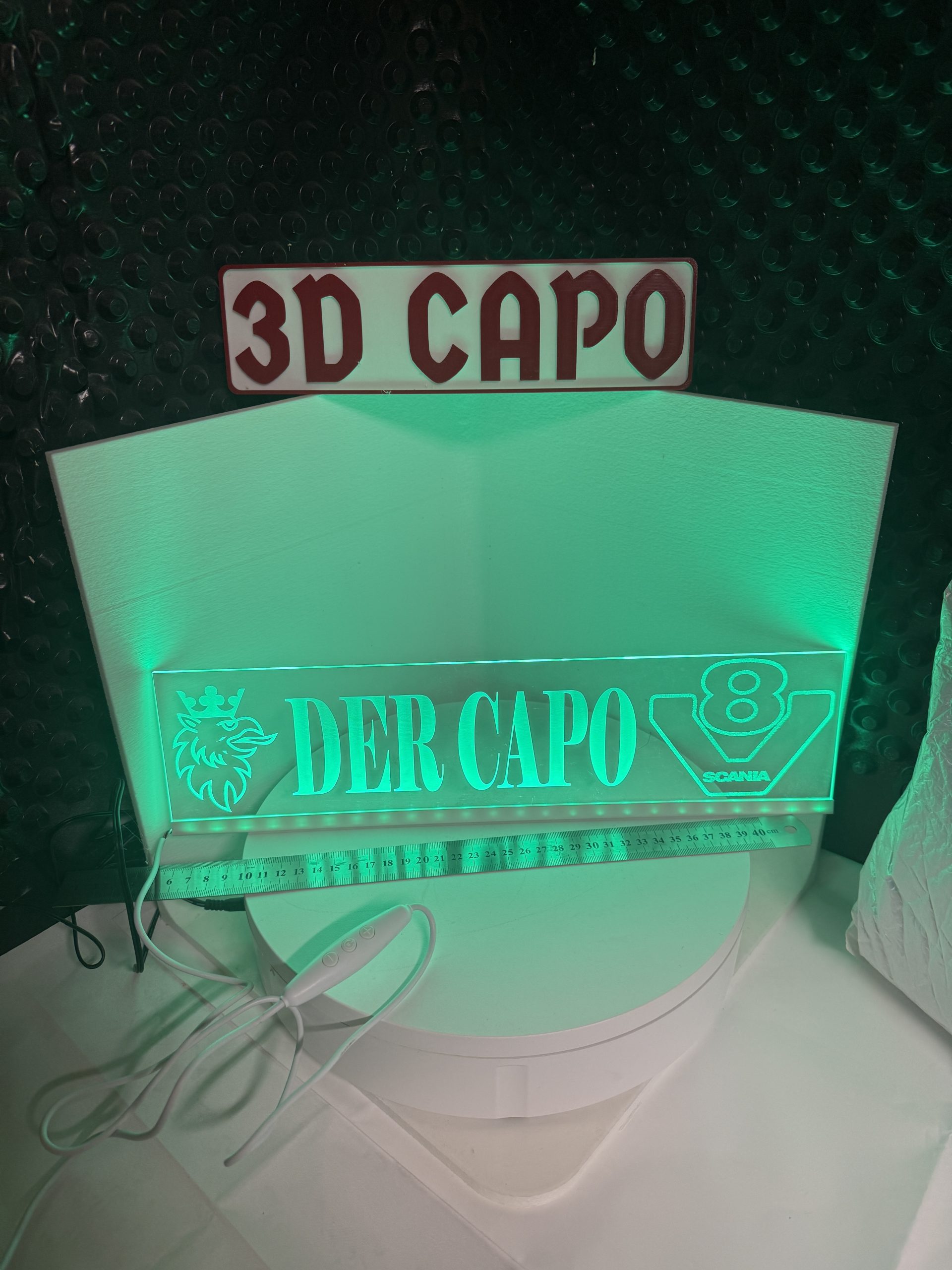 LED Namenschild für LKW-Fahrer – Individuell graviert | 400x100mm | USB 5V – Bild 11