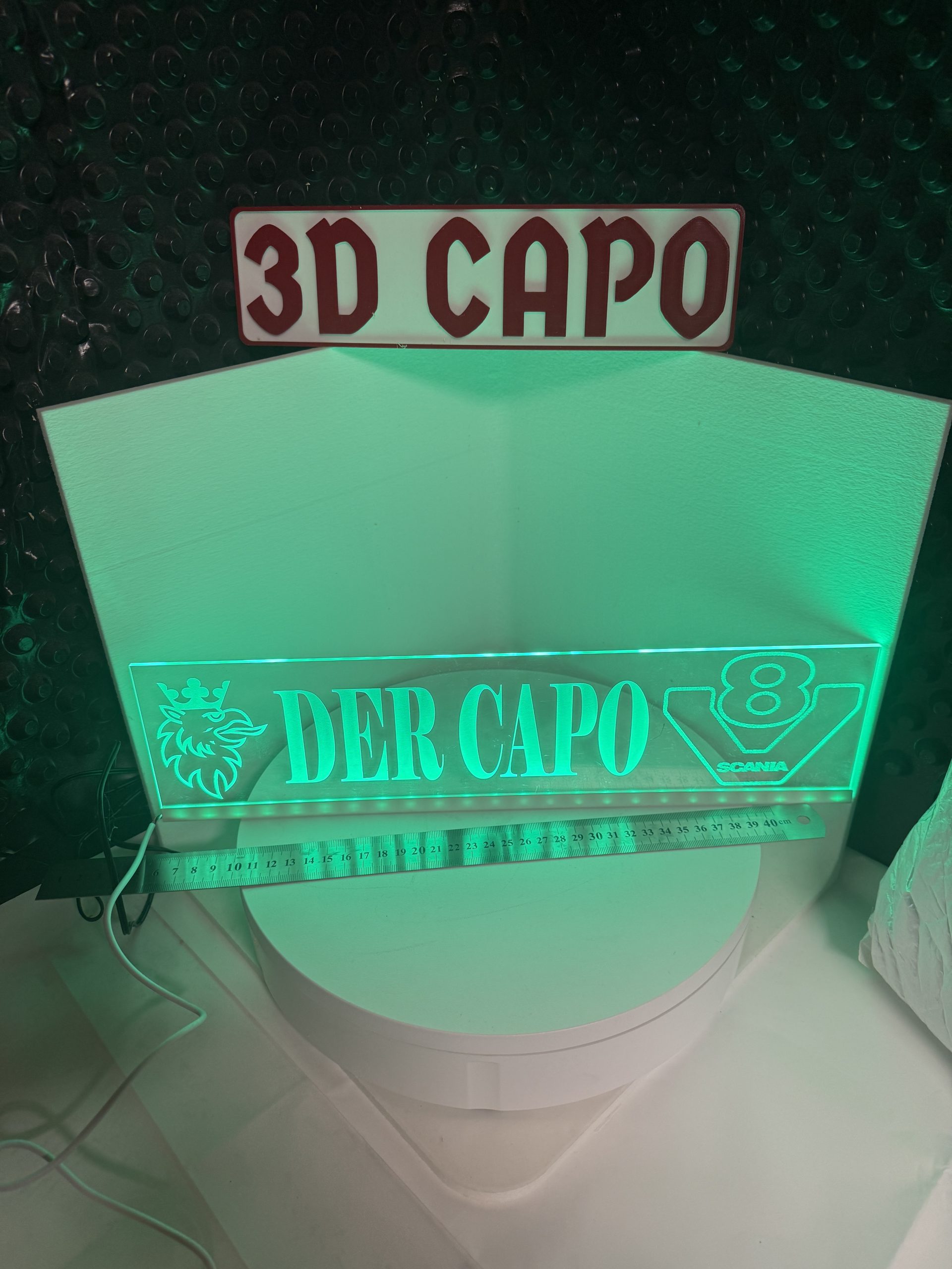 LED Namenschild für LKW-Fahrer – Individuell graviert | 400x100mm | USB 5V – Bild 10