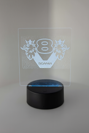 Scania V8 LED-Schild mit Greif – stolz. legendär. leuchtend.