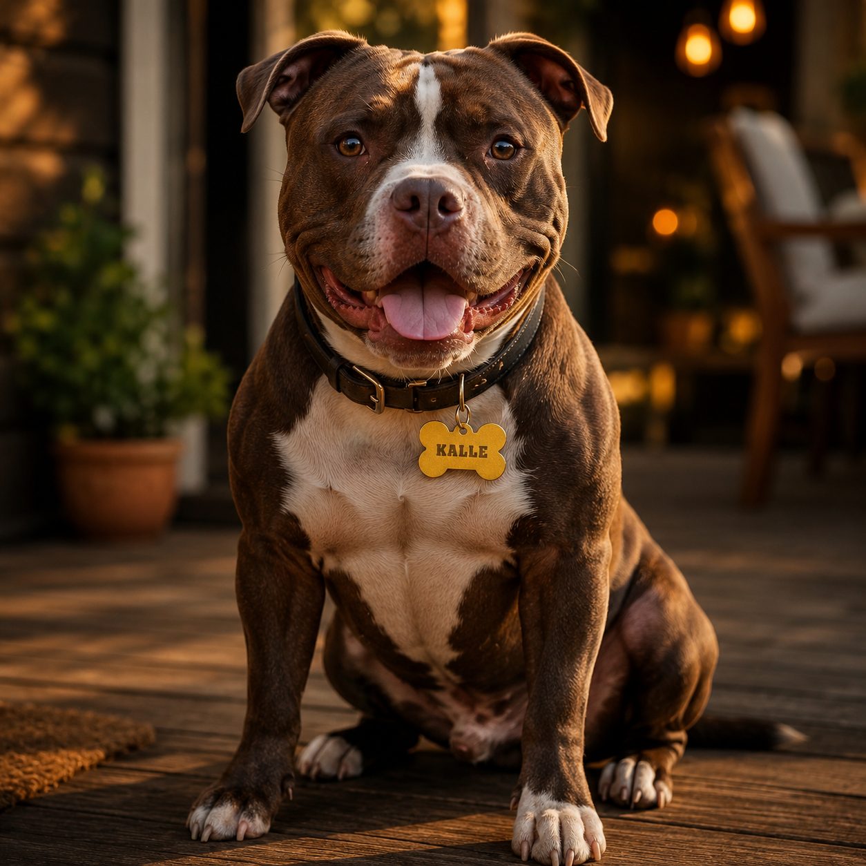 Personalisierte Hundemarke in Knochenform – goldfarben mit Wunschgravur – Bild 3
