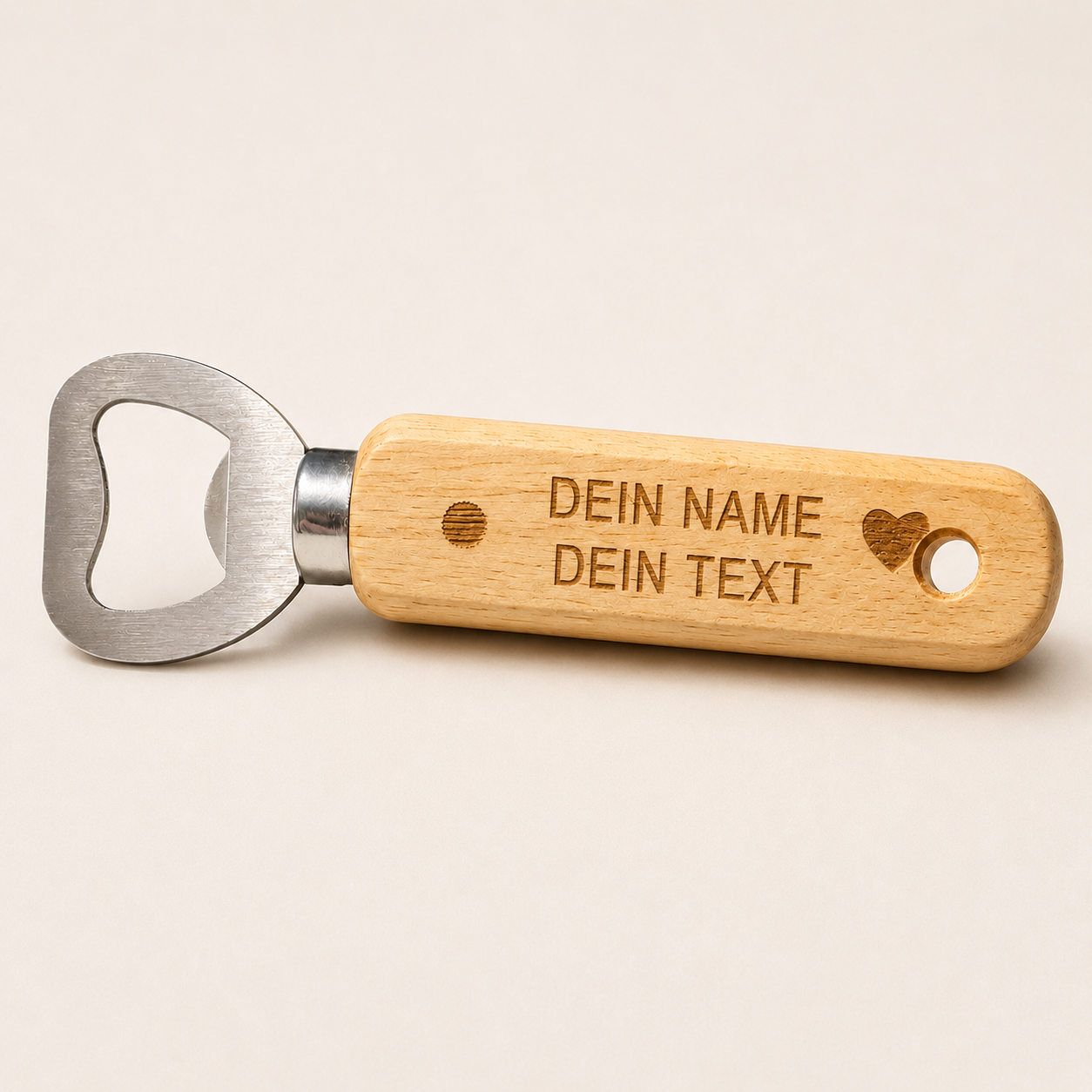 Personalisierter Flaschenöffner mit Holzgriff – langer Bieröffner mit Loch & Wunschgravur – Bild 3