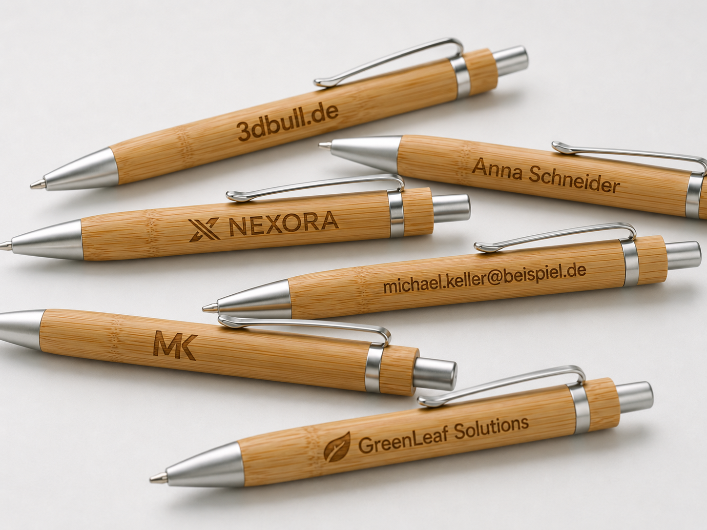 Bambus Kugelschreiber mit Gravur – Werbegeschenk für Firmen – Bild 10