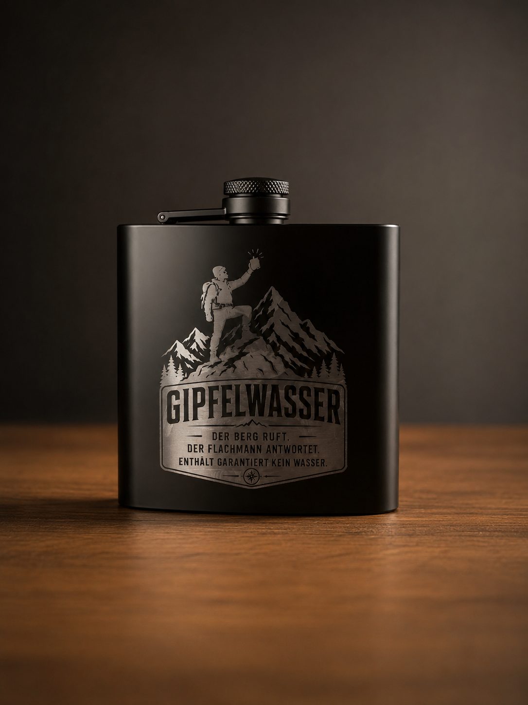 Personalisierter Flachmann 6 oz – mit Name, Text oder eigenem Motiv graviert – Bild 2
