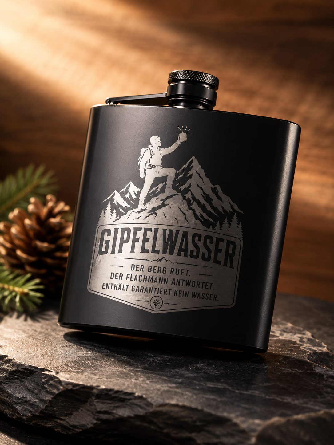 Personalisierter Flachmann 6 oz – mit Name, Text oder eigenem Motiv graviert – Bild 3