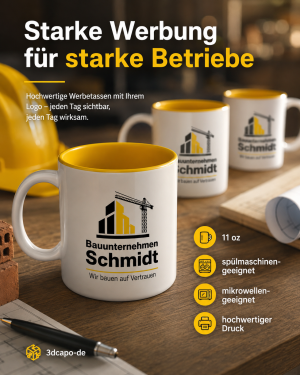 Firmentasse mit Logo individuell bedruckt – Werbetassen ab 5 Stück