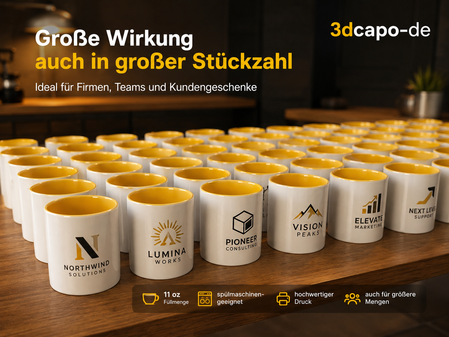 Firmentasse mit Logo individuell bedruckt – Werbetassen ab 5 Stück – Bild 4