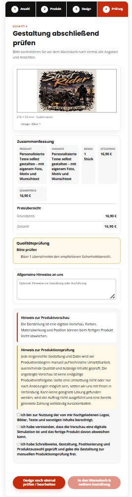 Abschließende Prüfung einer Gestaltung