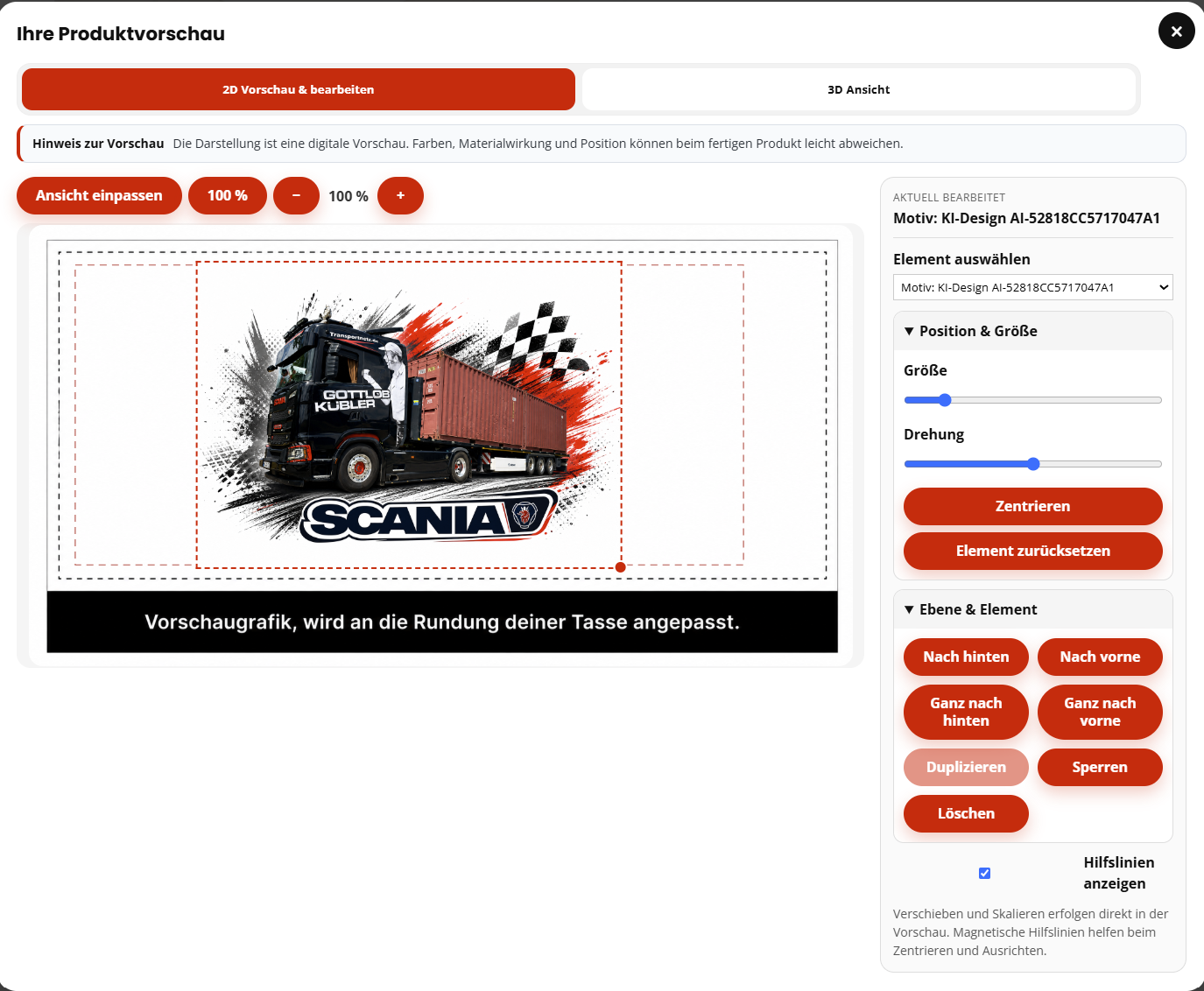 Großer 2D Design-Editor