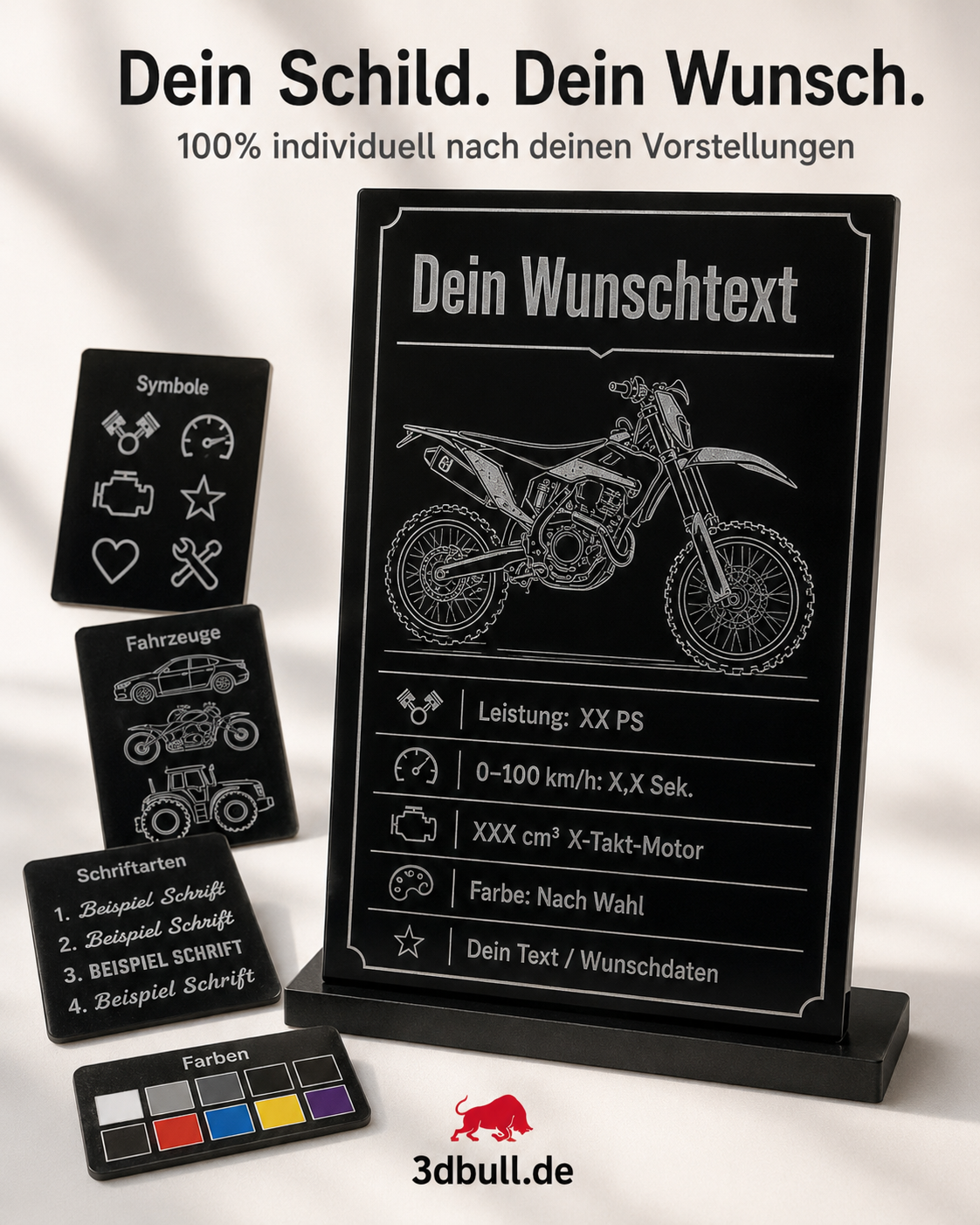 Schwarze Acrylplatte XT mit Wunschgravur – selbst gestalten