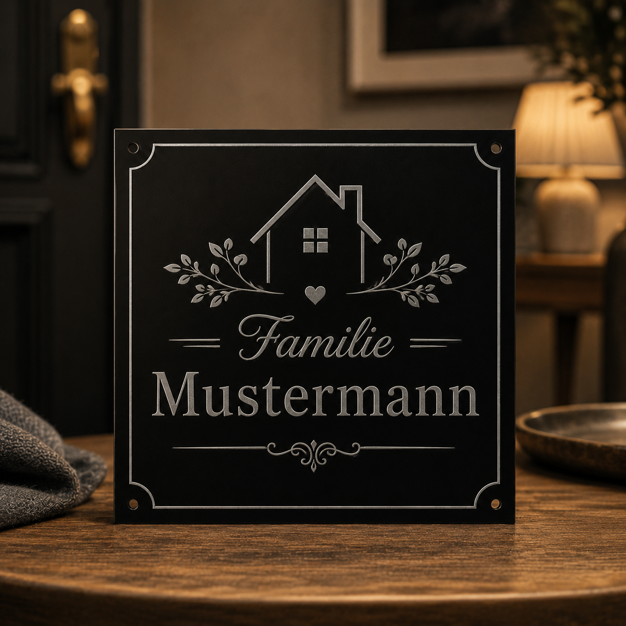 Schwarze Acrylplatte XT mit Wunschgravur – selbst gestalten
