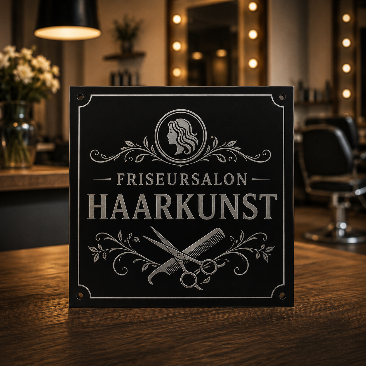 Schwarze Acrylplatte XT mit Wunschgravur – selbst gestalten