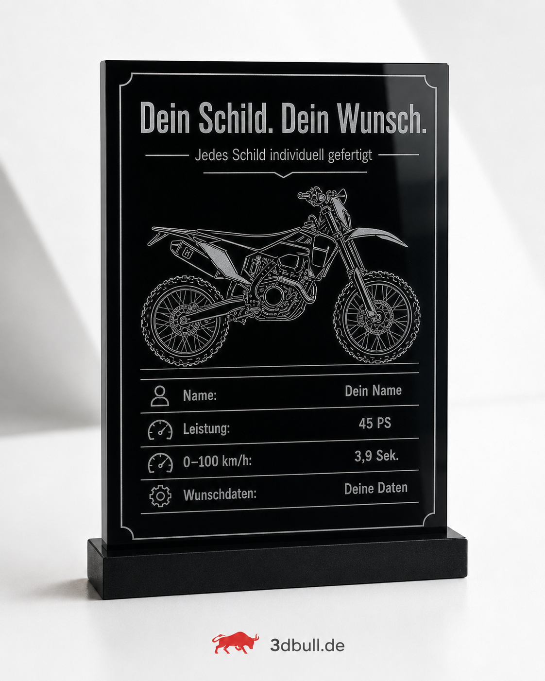 Schwarze Acrylplatte XT mit Wunschgravur – selbst gestalten