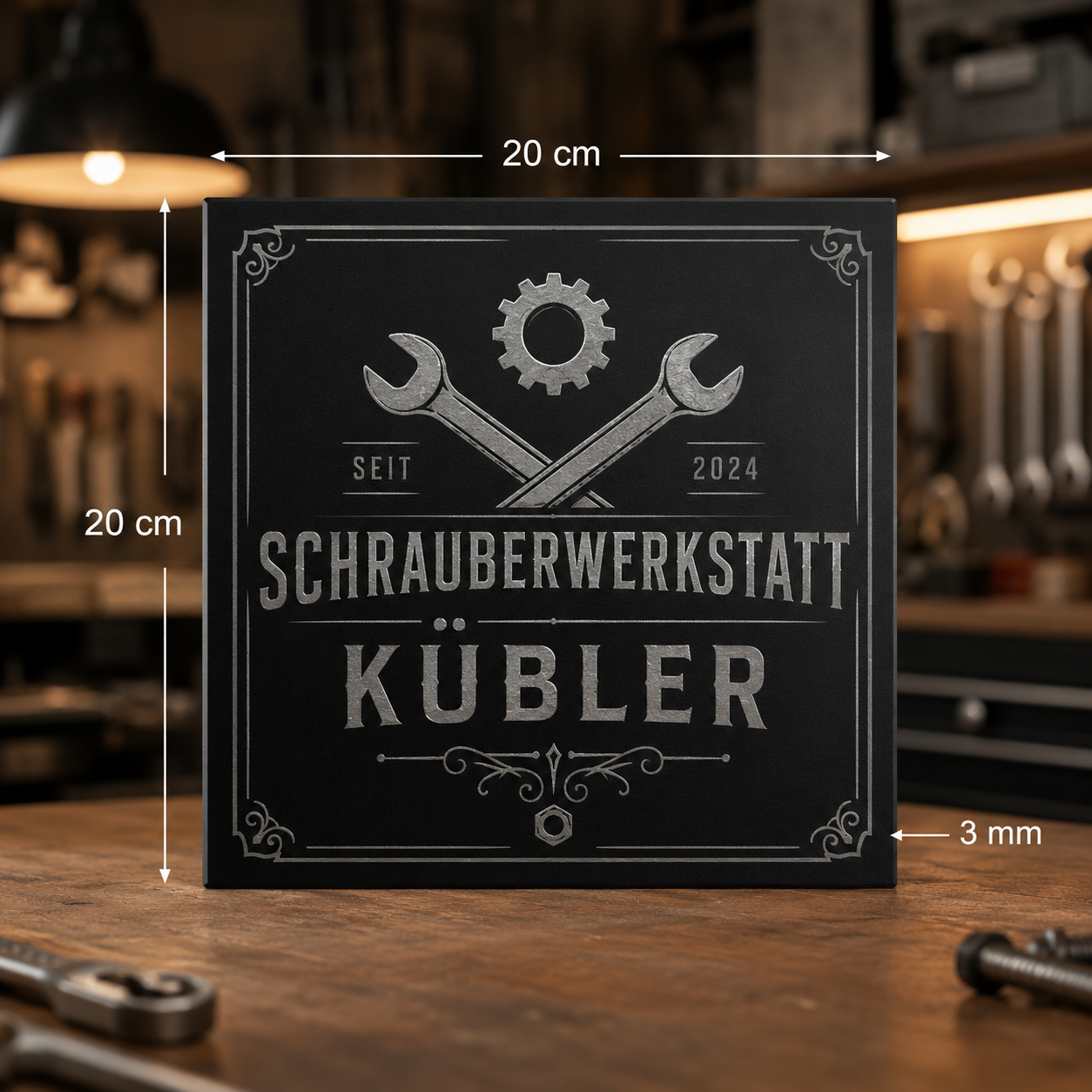 Schwarze Acrylplatte XT mit Wunschgravur – selbst gestalten