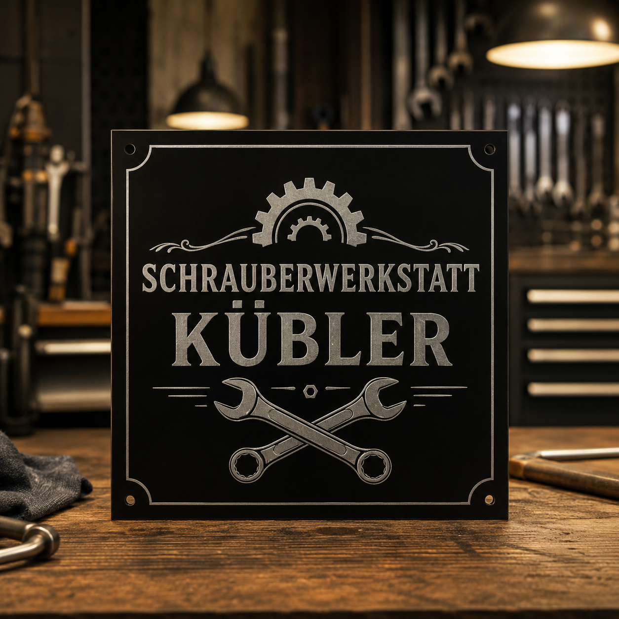 Schwarze Acrylplatte XT mit Wunschgravur – selbst gestalten